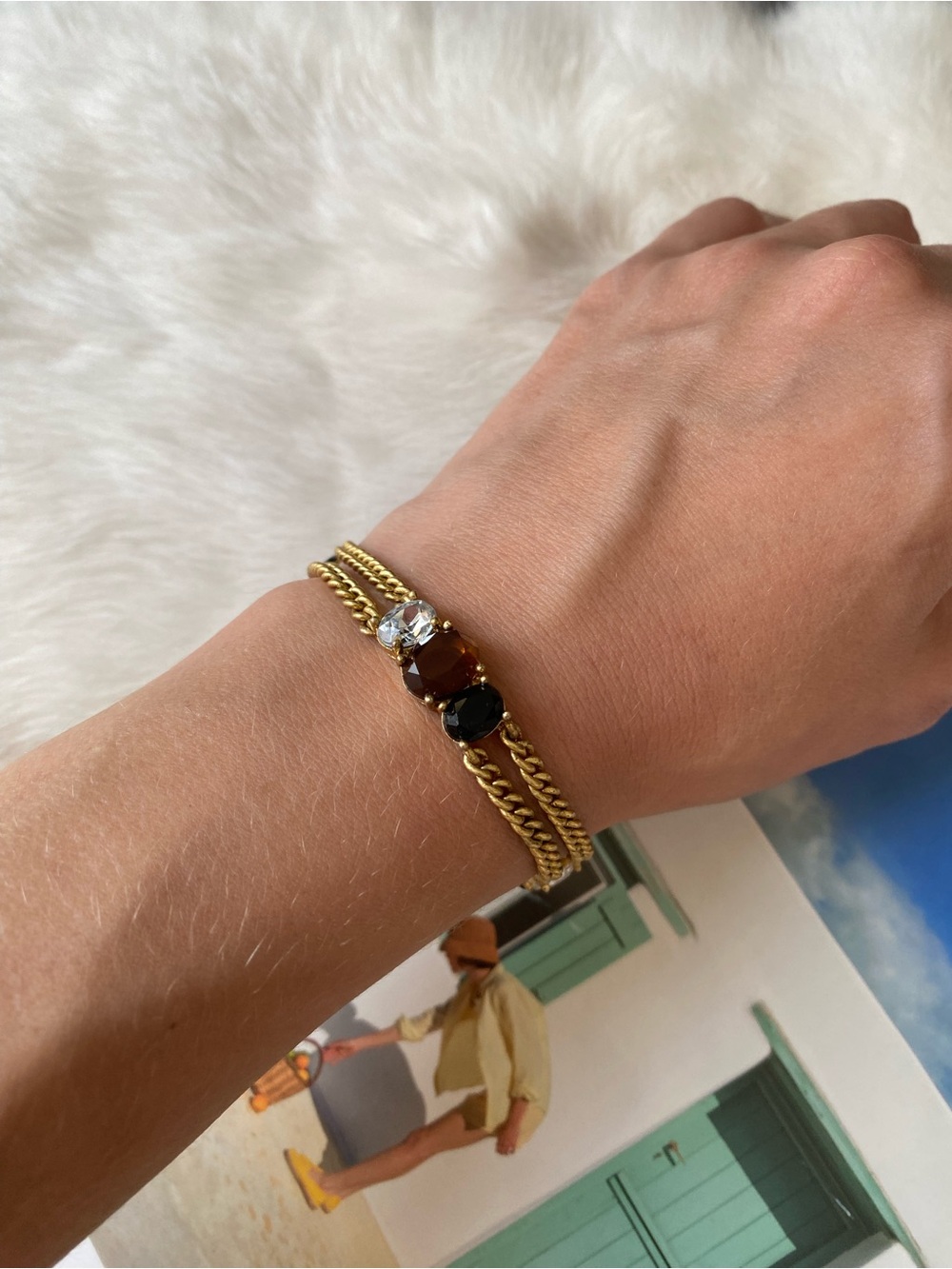Vintage Monet Gold-Tone Double Chain Bracelet